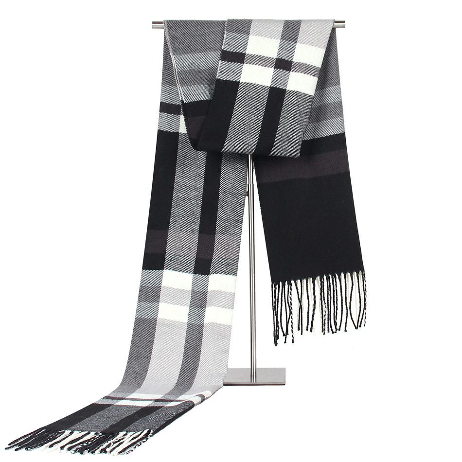 8c1cd6ba597463d6b24916fe6dd04111.png Men's Houndstooth Faux Cashmere Scarf 3 Colors - Image 1